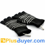 Fingerless Gloves for Men (USB Heated, Black)