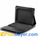 Leather Case + Spillproof Wireless Keyboard for iPad 2/3 - Black