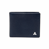 Symbol Mens Leather Wallet _ Deep Blue
