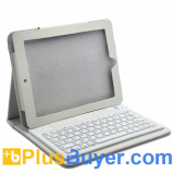 White Leather Case + Wireless Keyboard for iPad 2 and new iPad 3