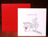 [Single Card -A1] Letterpress I Love You Card