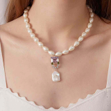 Fashion Jewelry_Sweet lock pearl necklace