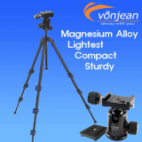 Camera tripod Magnesium alloy small sze lightest weight sturdy enough + VD-281  ballhead