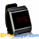 Touch Screen LED Wrist Watch (Red, Black Strap)