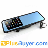 Shift - Android Rear View Mirror with Dash Cam + DVR (5 Inch Touchscreen, GPS, Bluetooth Headset)