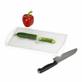 Cutting board with knife sharpener