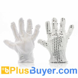 Color Changing LED Gloves (6 Flashing Modes, Silver Glitters, 13000MCD)