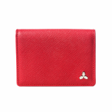 Tripod Card Leather Wallet _ Scarlet Red