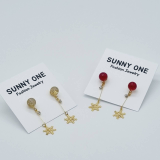 Snowball snowflake earrings