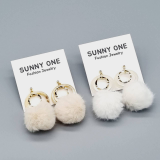 Fur drop earrings