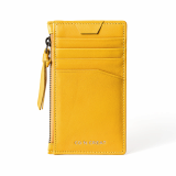 Signature Slim Zipper Card Wallet _ Yellow