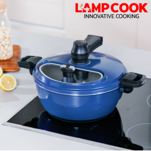 [Lampcook Plus]_Rotating blade/Automatic stirrer pot/Hand Free_self  rotating with silicone blader/Easy to cook and clean/Ceramic coating/Oil