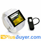 Rock - Android Phone Watch - White (Quad Band, 2 Inch, 2MP Camera)