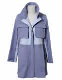 WOMEN'S 2color cotton pocket coat [PURPLE]