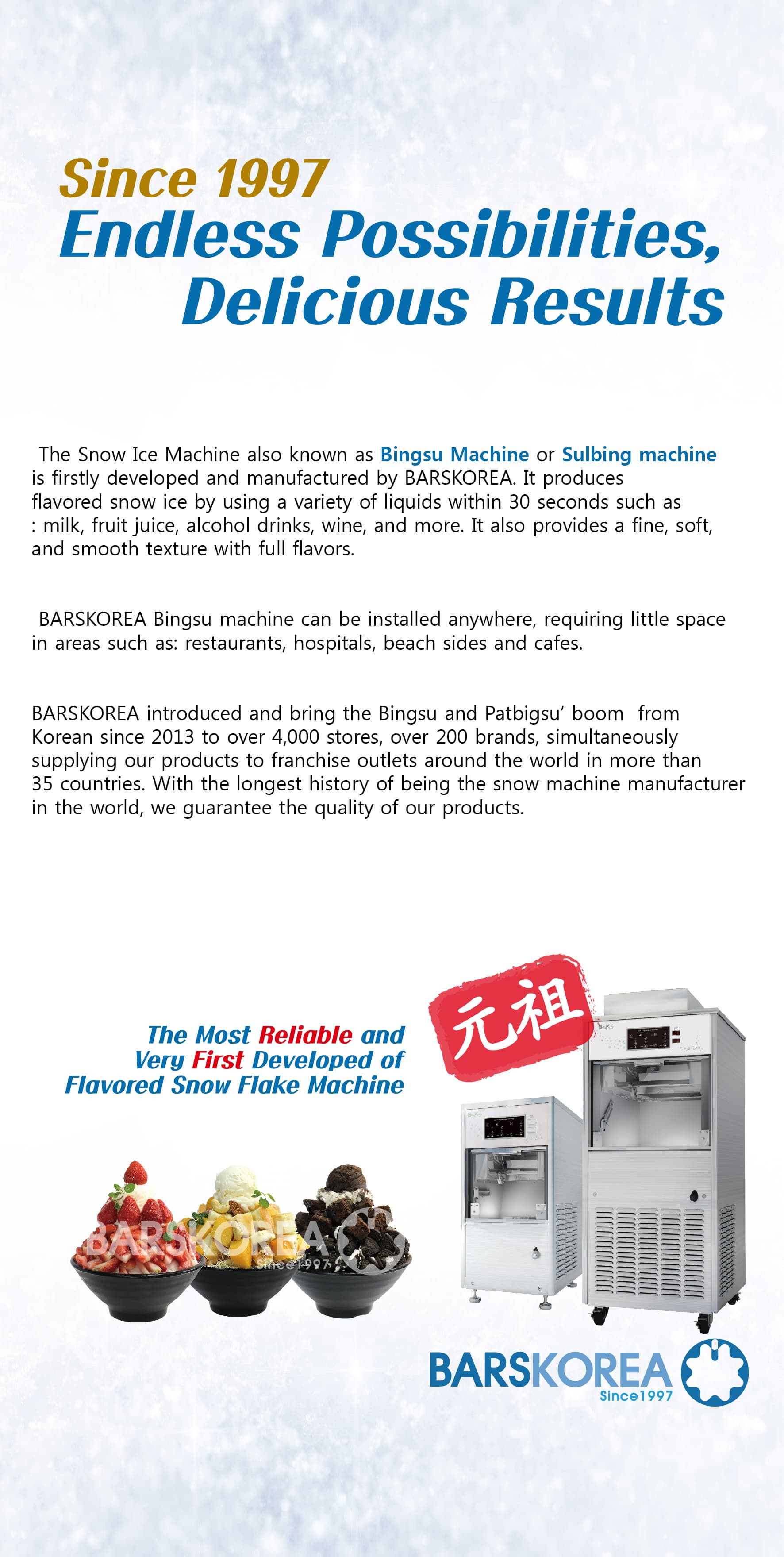 NEW BARSKOREA - SUF-200NW-DK / Tabletop Snow Ice Machine / Bingsu