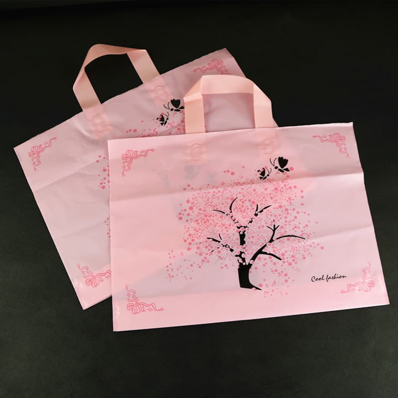 Custom Printed Poly Soft Loop Handle Plastic Bag