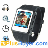 Digital Watch MP4 Player (1.5 inch, 8GB, Black)