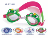 mirrored swimming goggles with anti-fog pc lens silicone gasket silicone strap