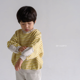 DE MARVI Kids Toddler Stripe Long Sleeve Sweater Girls Boys T_shirts Korean Manufacturer MADE IN KOR