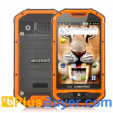 Sabre-Tooth - 4 Inch Rugged Android Phone (1GHz CPU, Dual Camera, Orange, IP 53 Water Resistant, Dustproof, Shockproof)
