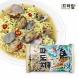 Korean garlic clam broth noodle _ Vongole flavor