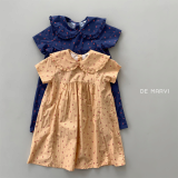 DE MARVI Kids Toddler Sailor Collar Heart Short Sleeve Casual Dresses Girls Summer Clothing
