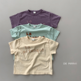 DE MARVI Kids Toddler Cute Lettering Short Sleeve T_shirts Boys Girls Tees Wholesale Korean