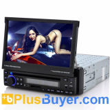 Burnout - 1 DIN Android Car DVD Player with 7 Inch Motorized Screen, GPS, Wi-Fi
