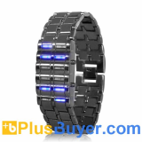 Blue Samurai - Binary LED Watch (12 Blue LEDs, Splash Waterproof)