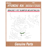 86554F2500 _ BRACKET_FRT BUMPER MOUNTING_RH _ Genuine Korean Automotive Spare Parts _ Hyundai Kia _M