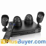DVR Security System with 2 Indoor & 2 Outdoor Cameras (H.264, Self-recovery)