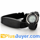 Heart Rate Monitor Watch with Chest Belt (EL Backlight, Stopwatch)