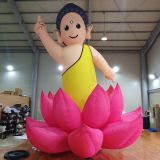 Mysterious baby buddha blooming in lotus inflatable
