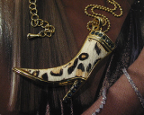 Leopard printed calf fur necklace