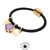 [CharmsHolic] Hairband_Purple Cubic Circle and Pink Pearl_Gold