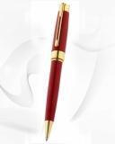 Red Natural Lacquer Gold Plated Ball Point Pen 