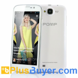 POMP W88 - Quad Core 3G Android 4.2 Phone (5 Inch, 1.2GHz, 4GB, White)