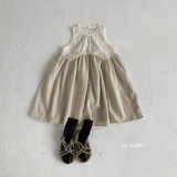 DE MARVI Toddler Kids Girls Linen Sleeveless Casual Dress