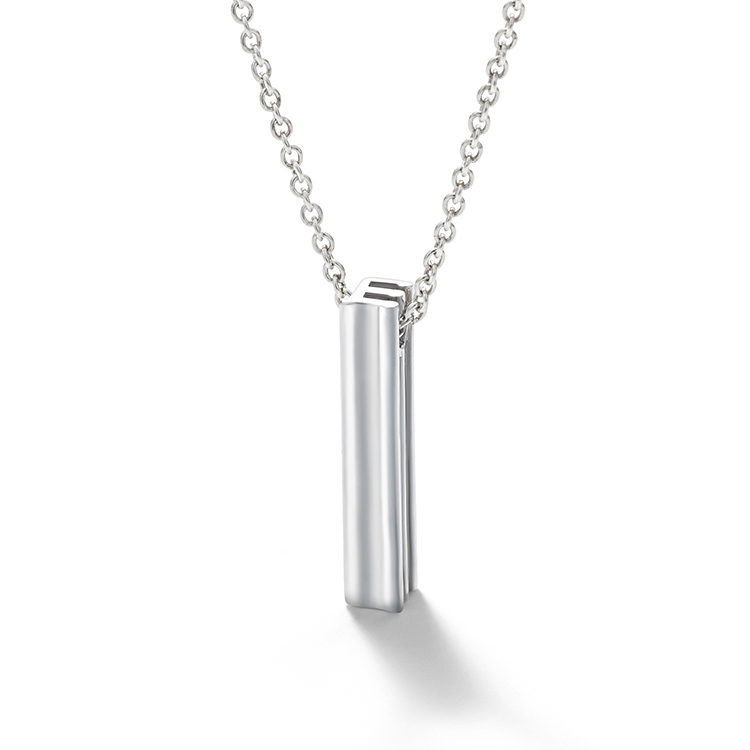 Silver korean alphabet _Hangeul_ pendants necklace