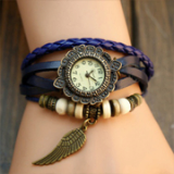 Bohemian angel wing layered watch & bracelet