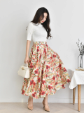 Skirt_ Long Skirt_ Floral Skirt_ Spring Skirt