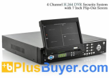 4 Channel DVR Security System (7 Inch FlipOut Screen, H.264, Remote)