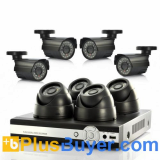 8-Channel DVR Surveillance System (4 Indoor & 4 Outdoor CCTV Cameras, H.264, PAL)