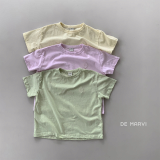 DE MARVI Kids Toddler Basic Embroidery Over_fit T_shirts Boys Girls Tees Wholesale Korean 