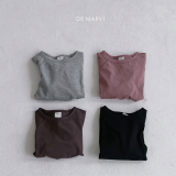 DE MARVI Kids Junior Basic Loose Fit Long Sleeve T_shirts Boys Girls Clothing Korean Manufacturer
