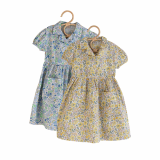 DE MARVI Kids Toddler Flower Short Sleeve Dress Girls Wear