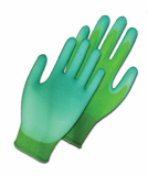 Green Polyurethane Foam Coated Gloves