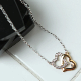 [LJ New York] Crystal Heart-in-Heart Necklace
