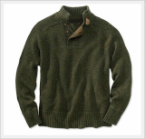 Mock-neck, Long Sleeve, with Buttons Sweater for Men