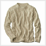 Round-neck, Long Sleeve, Jacquard Sweater for Men